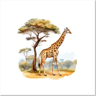 Watercolor Giraffe Posters and Art